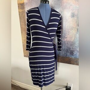 Gifted with purchase! Calvin Klein Navy and White Striped Dress